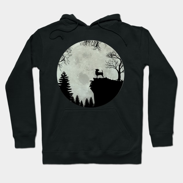 Chihuahua at full moon Hoodie by Anfrato